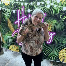 Rome's Mobile Lawnmower Repair - Debbie with a Ball Python!!