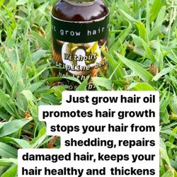 Top Shelf Lounge - Just grow hair oil, promotes hair growth, and keeps your hair from shedding, it also thickness your hair. It's a natural hair food.
