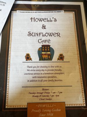 Menu photo 1 Howell's Cafe Goshen, NY