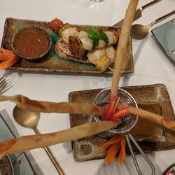 Eat Thai Restaurant - Prawn and scallop satay and spring rolls
