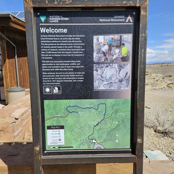 Cleveland-Lloyd Dinosaur Quarry - Welcome sign - Hiking Near Me - Price, Utah Cleveland-Lloyd Dinosaur Quarry - Welcome sign - Hiking Near Me - Price, Utah