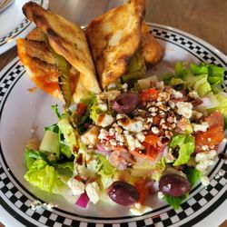 Anthony's Coal Fired Pizza & Wings - Meatball sandwich with chopped salad pranzo pairing
