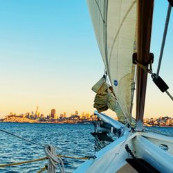 Schooner Freda B - Schooner Freda B sailing from Sausalito, CA towards San Francisco.