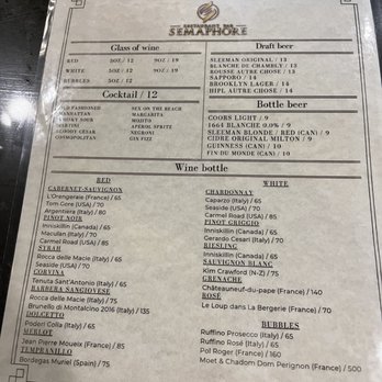 Le Sémaphore - Menu. - Steakhouses Near Me - Dorval, Quebec Le Sémaphore - Menu. - Steakhouses Near Me - Dorval, Quebec