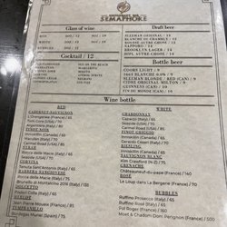 Le Sémaphore - Menu.