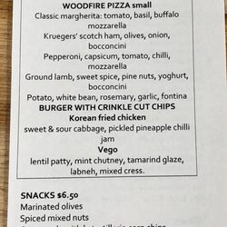 Shepparton Brewery - Food menu