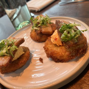 Yardbird - Fried Green Tomato BLT. Tasty' wish there was some sort of sauce. - Southern Near Me - Dallas, Texas Yardbird - Fried Green Tomato BLT. Tasty' wish there was some sort of sauce. - Southern Near Me - Dallas, Texas