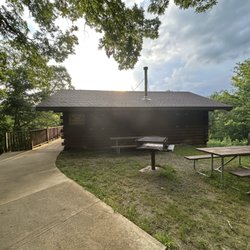 Matsell Bridge Natural Area - Red Oak Cabin - no electric/water/reception, bare bunks and a stove inside, and accessible by hike in only.