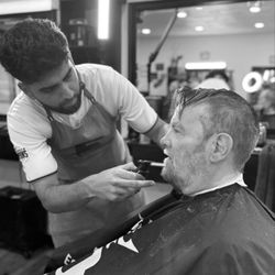 My dad getting trimmed up