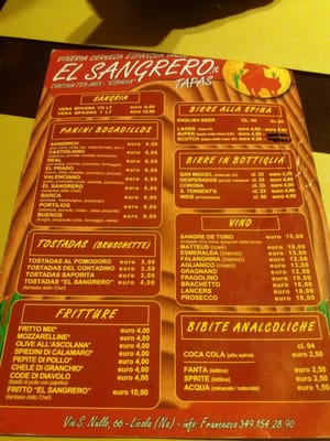 Menu photo 1 El Sangrero Licola, NA Menu photo 1 El Sangrero Licola, NA
