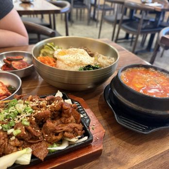 Tofu Chon - Spicy pork, bibimbap and kimchi pork tofu soup - Korean Near Me - Ontario, California Tofu Chon - Spicy pork, bibimbap and kimchi pork tofu soup - Korean Near Me - Ontario, California