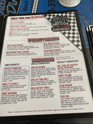 Menu photo 4 Southside Diner MTV Mt Vernon, OH