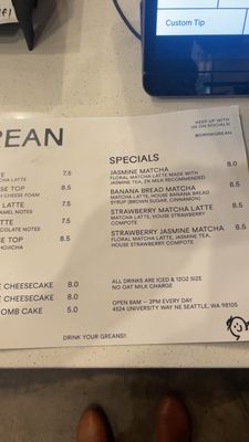 Menu photo 1 Grean Seattle, WA