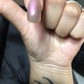 Lilacque Nail & Beauty Bar - Looking like a blob of acrylic on my nail. Such a bad job - Nail Salons Near Me - Oxnard, California