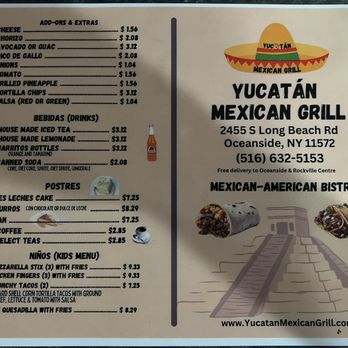 Yucatan Mexican Grill - Menu - Mexican Near Me - Oceanside, New York Yucatan Mexican Grill - Menu - Mexican Near Me - Oceanside, New York