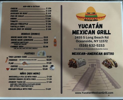Menu photo 2 Yucatan Mexican Grill Oceanside, NY Menu photo 2 Yucatan Mexican Grill Oceanside, NY