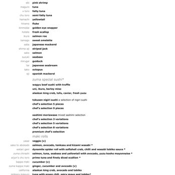 Zuma - sushi menu (11-13-2018) - Japanese Near Me - Las Vegas, Nevada Zuma - sushi menu (11-13-2018) - Japanese Near Me - Las Vegas, Nevada