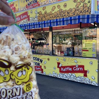Alameda County Fair - Small Kettle corn bag $2 bite! Yummy and fresh even the day after - Festivals Near Me - Pleasanton, California