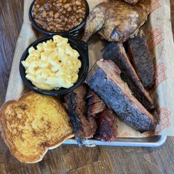 BubbaQue's - They call it a 3 meat combo. I will be back