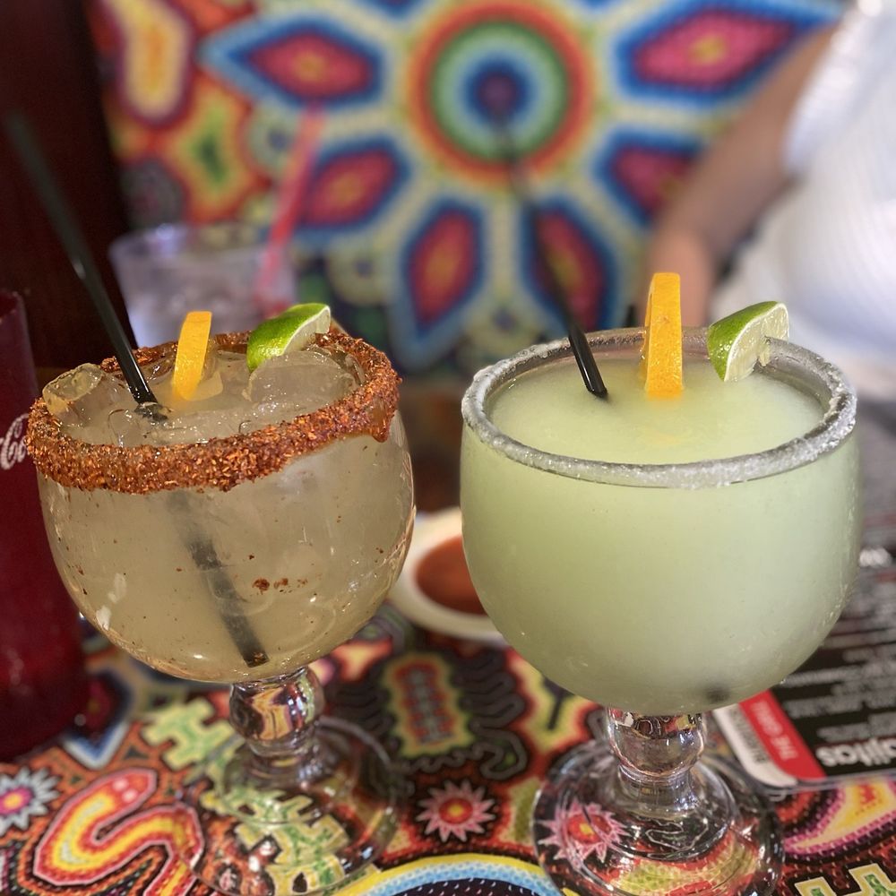 El Meson - Organic Margarita with Tajin rim and frozen house Margarita with salt rim - Mexican Near Me - Indianapolis, Indiana