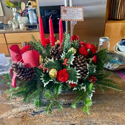 The Gingerbread House Florist & Gifts - Christmas floral arrangement