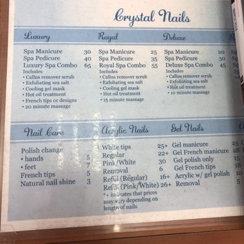 Crystal Nails - Just to have idea. Missing the regular price on the right - Nail Salons Near Me - La Mirada, California