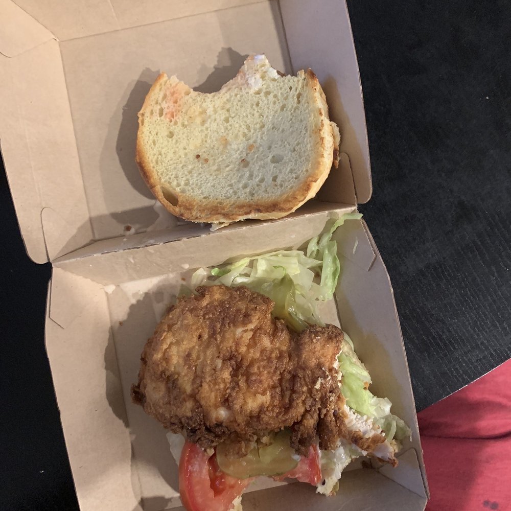 Got well into the bread but yet I haven't eaten the chicken yet. Got well into the bread but yet I haven't eaten the chicken yet.
