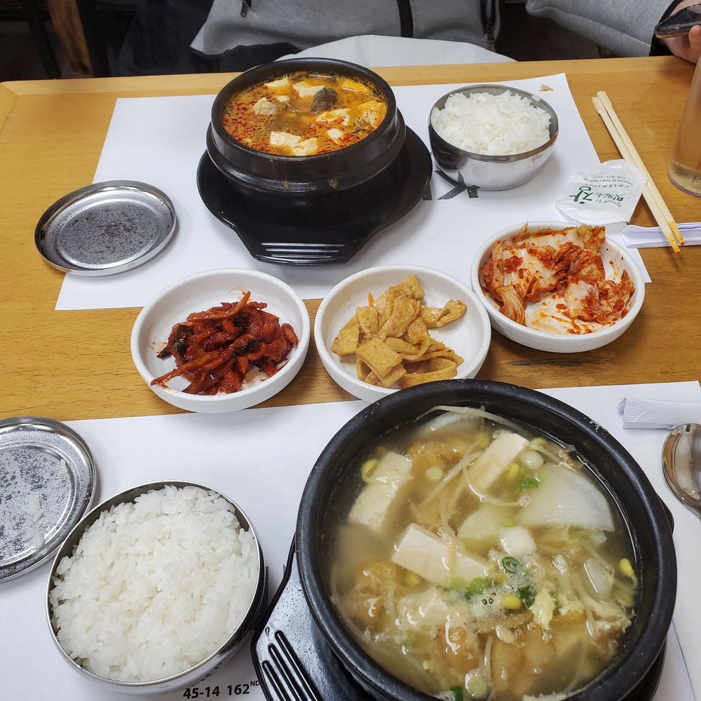 I Am Kimchi - Kimchi stew (far) Bean sprout Pollack soup (near) - Korean Near Me - Flushing, New York I Am Kimchi - Kimchi stew (far) Bean sprout Pollack soup (near) - Korean Near Me - Flushing, New York
