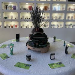 Cannabicity - Our Ode to Green table ready for St. Patricks Day!