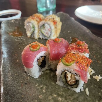 Blue Sushi Sake Grill - What's left of the Godzilla Bomb & Crunchy L.A. - Sushi Bars Near Me - Denver, Colorado Blue Sushi Sake Grill - What's left of the Godzilla Bomb & Crunchy L.A. - Sushi Bars Near Me - Denver, Colorado