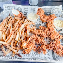 Chicken strips and fries Chicken strips and fries