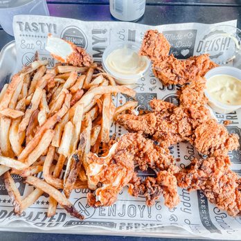 Tavern On The Traxs - Chicken strips and fries - Sports Bars Near Me - Auburn, Alabama Tavern On The Traxs - Chicken strips and fries - Sports Bars Near Me - Auburn, Alabama