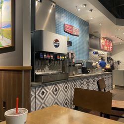 Habit Burger & Grill - Inside of Granada Hills habit, clean with lots of drink choices