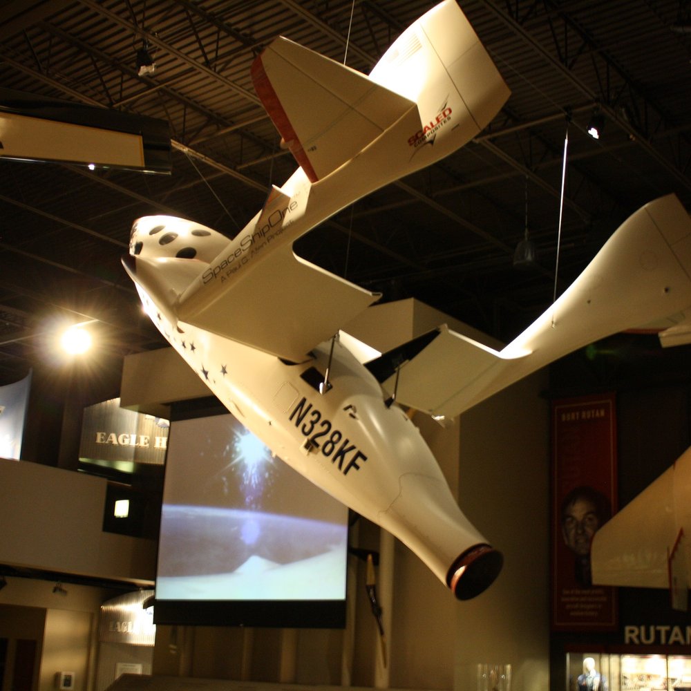 EAA Aviation Museum - Replica of SpaceShipOne, which completed the first manned private spaceflight in history in 2004. - Museums Near Me - Oshkosh, Wisconsin EAA Aviation Museum - Replica of SpaceShipOne, which completed the first manned private spaceflight in history in 2004. - Museums Near Me - Oshkosh, Wisconsin