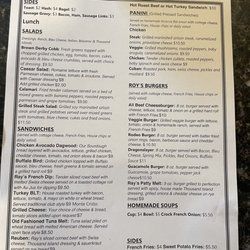 Roys Rays Brother - Lunch menu