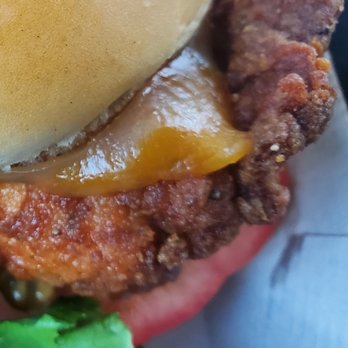 Chick-fil-A - Closeup of my overdone chicken - Fast Food Near Me - Newington, Connecticut Chick-fil-A - Closeup of my overdone chicken - Fast Food Near Me - Newington, Connecticut
