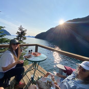 Orca Island Cabins - Dinner view - Hiking Near Me