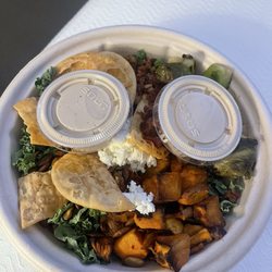 Sweet Leaf - Brussels and Pear (seasonal) kale salad. opted for arugula base and caesar dressing.