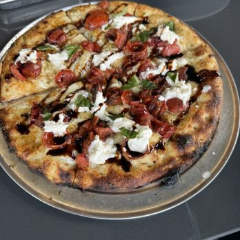 Oak & Stone - Burrata Pizza with pepperoni - Pizza Near Me - McKinney, Texas Oak & Stone - Burrata Pizza with pepperoni - Pizza Near Me - McKinney, Texas