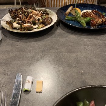 Goen Dining + Bar - Crispy Brussels sprouts and cauliflower and Ko Chu Jang  glazed pork rib appetizers - Pan Asian Near Me - Kailua, Hawaii