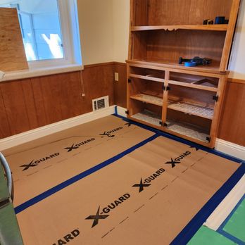 A-1 Pro Property  Restoration - Floor protection where built in cabinets were to be removed. - Demolition Services Near Me - Sacramento, California