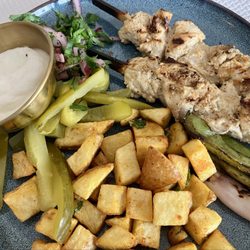 Quartier Latin - From nearby restaurant C Beyrouth: taouk (grilled chicken kebabs)