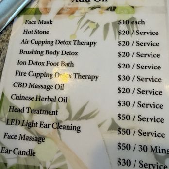 The Spa and Massage - Add on price list - Massage Near Me - Las Vegas, Nevada
