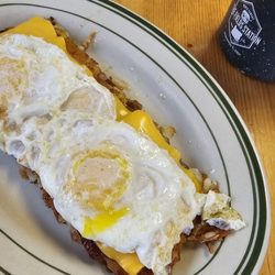 Fields Station - Cory's with Bacon - hashbrowns, cheese, bacon and eggs