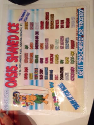 Menu photo 7 Oasis Shaved Ice Cocoa Beach, FL