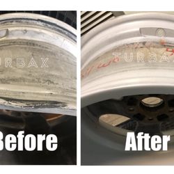 Turbax Wheel - Before and After bent wheel repair