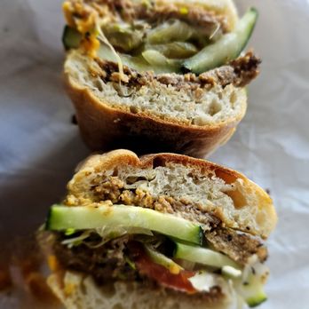 Nature's Goodness - Loaded Butcher's Son Pastrami sandwich complete with vegan cheese, vegan mayo, and sprouts. No vegan tax here! - Juice Bars & Smoothies Near Me - Carmichael, California