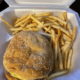 Cheeseburger and fries