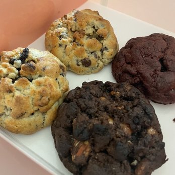 Milk Mustache - Cookies n cream, chocolate pecan, red velvet and original chocolate chip - Bakeries Near Me - Houston, Texas Milk Mustache - Cookies n cream, chocolate pecan, red velvet and original chocolate chip - Bakeries Near Me - Houston, Texas