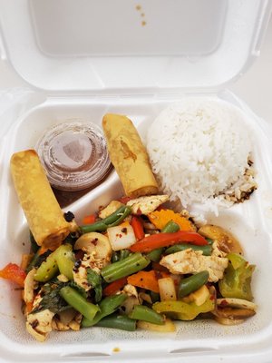 Photo of Thai Island - San Diego, CA, US. Hot basil chicken lunch special